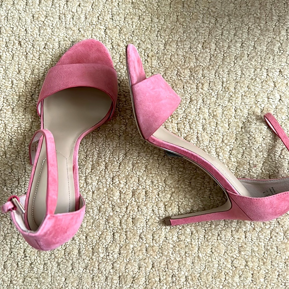 Pink suede sandals